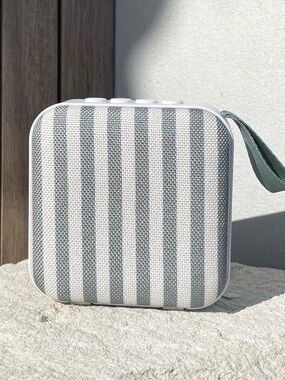 Sunnylife Striped Portable Travel Speaker — Turquoise and White